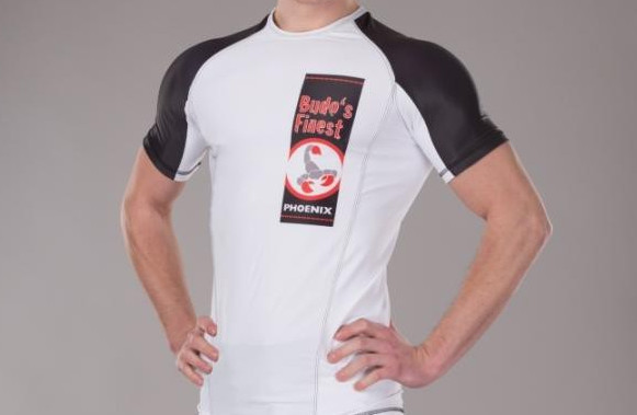 MMA Rashguard Funktionsshirt Shirt T-shirt Kurzarm schwarz-grau-weiß 